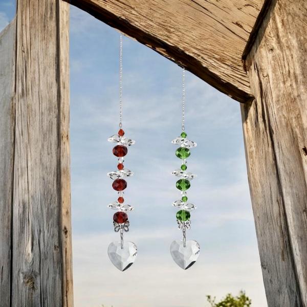 1pc Vibrant Crystal Sun Catcher ~ Heart
