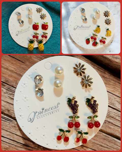 6 Pairs Fruit & Assorted Earrings 