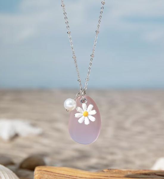 1pc Ocean Style Glass Necklace 