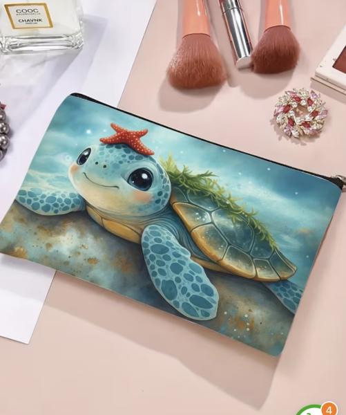 1pc Cute Turtle 🐢 Cosmetic Bag
