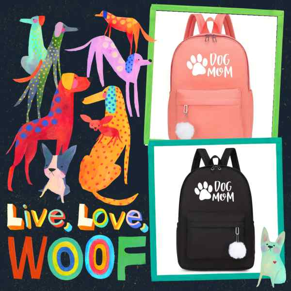 1pc Dog Mom Paw 🐾 Backpack 