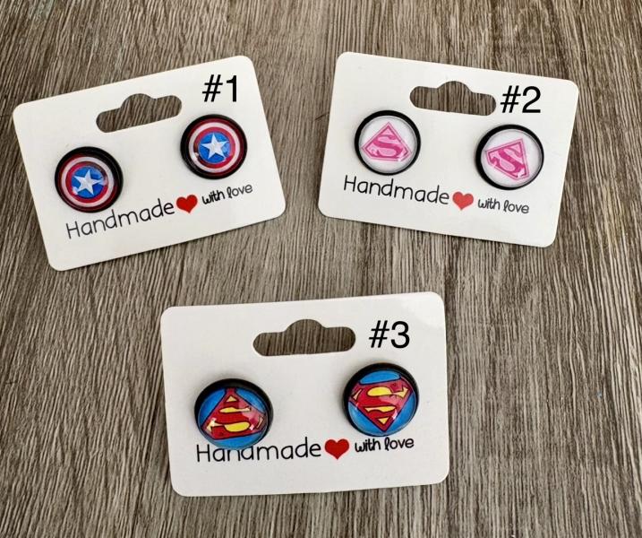 1 Pair Super Hero Post Earrings 