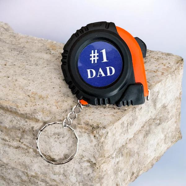 Number 1 Dad Tape Measure Keychain 