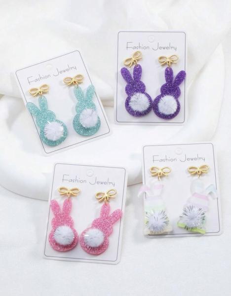 1 Pair Sparkling Easter Bunny 🐰 Earrings 