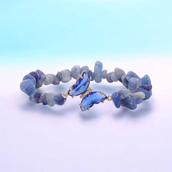 1pc Blue Gemstone Butterfly 🦋 Bracelet