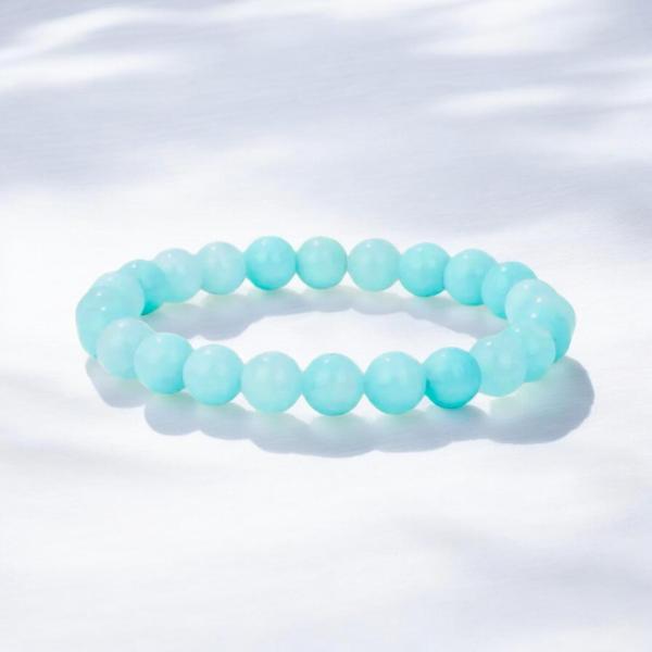 1pc Aqua Agate Stretchy Bracelet 