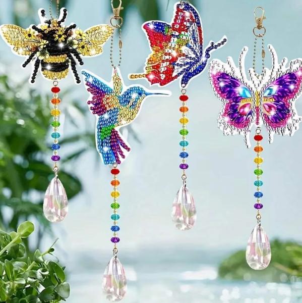 4pcs Set 5D Diamond Painting Wind Charms 