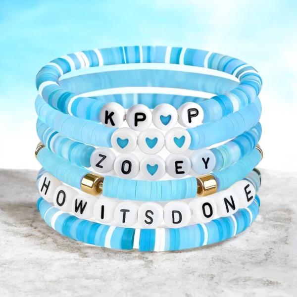 6pcs Kpop Bracelet Set ~ Blue