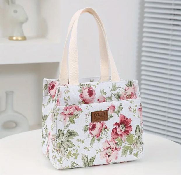 1pc Large Capacity Floral Handbag 