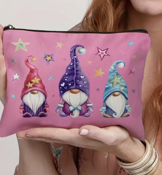 1pc Gnome Cosmetic Bag ~ Pink