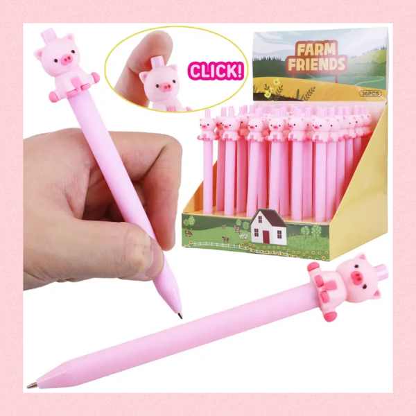 1pc Cute Piggy Charm Clicky Pen 🐷 