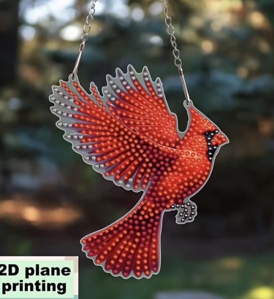 5D Diamond Art  Sun-catcher Kit ~ Cardinal 