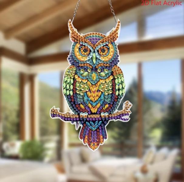 5D Diamond Art  Sun-catcher Kit ~ Owl