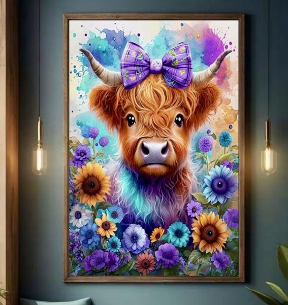 5D Diamond Art Painting Kit ~ Highland Cow