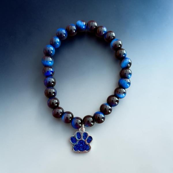 1pc Lapis Tigers Eye Paw 🐾 Bracelet 