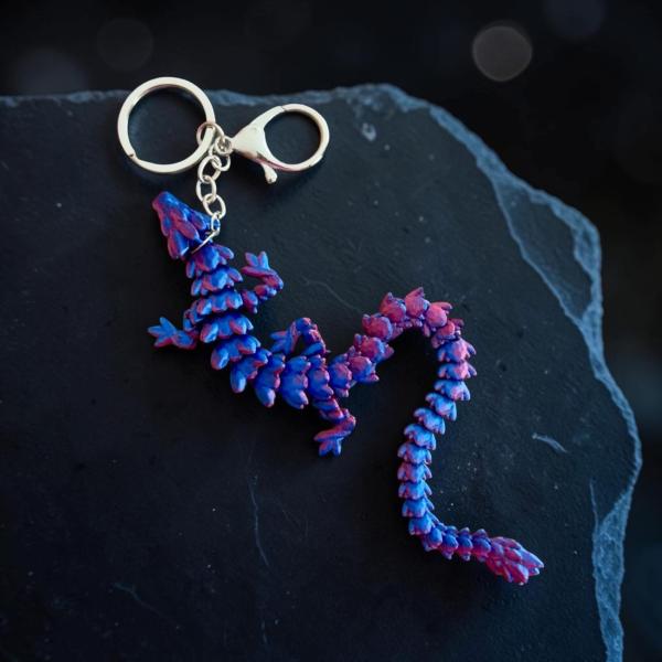 1pc 3D Outlaw Dragon Keychain ~ Blue