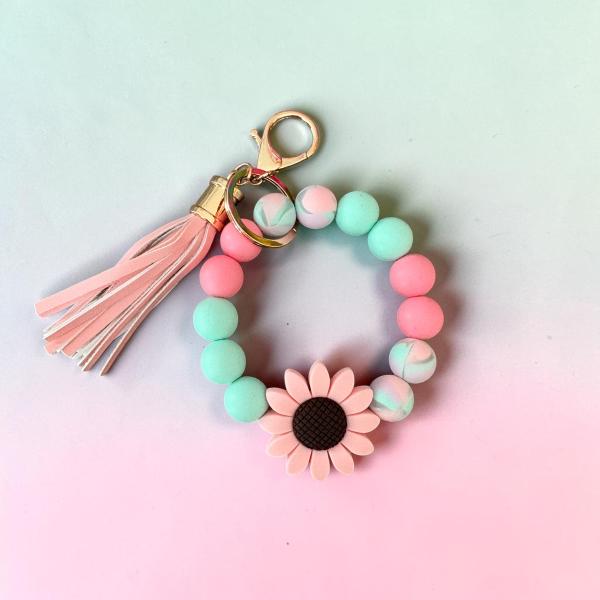  1pc Silicone Sunflower 🌻 Wristlet Keychain 