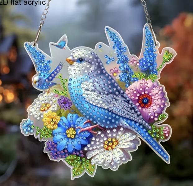 5D Diamond Art  Sun-catcher Kit ~ Blue Bird