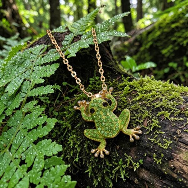 1pc Whimsical Green Frog 🐸 Necklace 