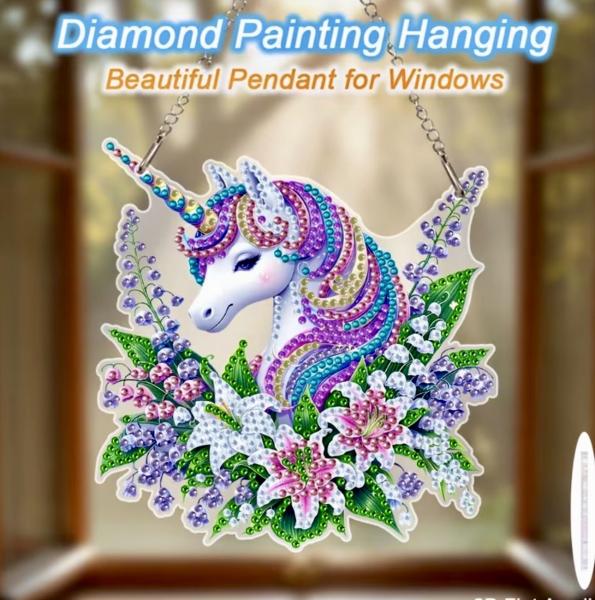 5D Diamond Art  Sun-catcher Kit ~ Unicorn 🦄 