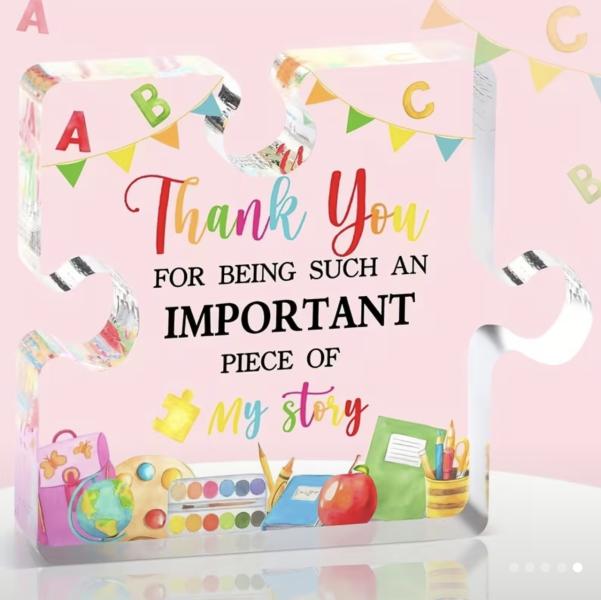 1pc Puzzle Inspirational Teacher Plaque 