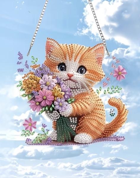 5D Diamond Art  Sun-catcher Kit ~ Kitten