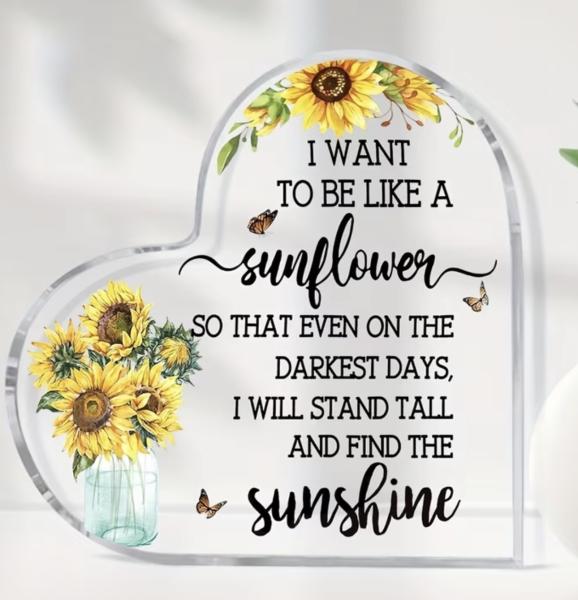 1pc Inspirational Plaque ~ Sunflower 🌻 