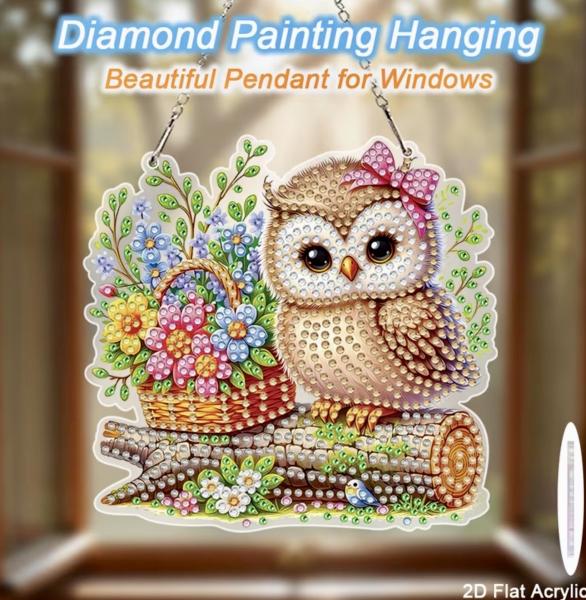 5D Diamond Art  Sun-catcher Kit ~ Owl