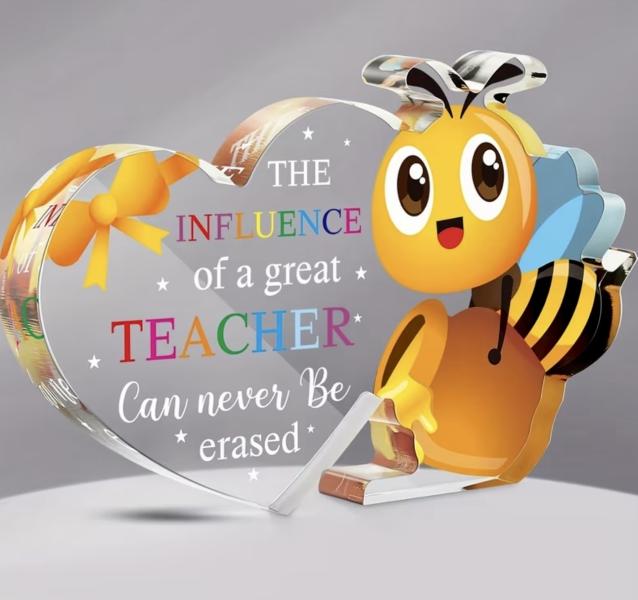 1pc Acrylic Teacher Bee 🐝 Plaque 