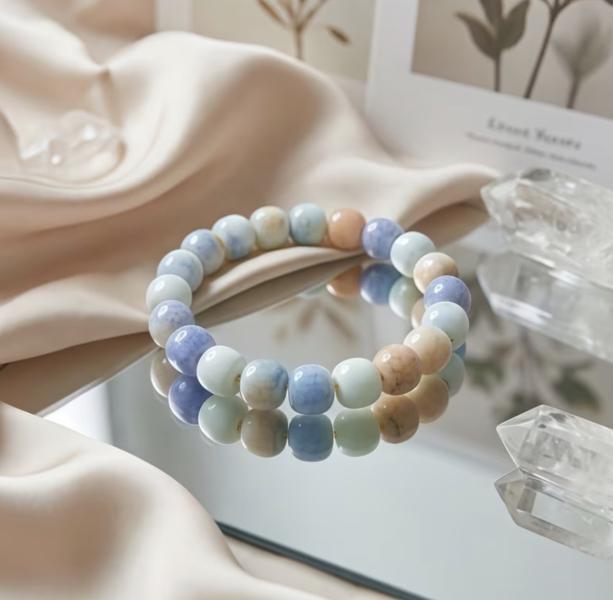 1pc Blue Ombré Glass Beaded Bracelet 