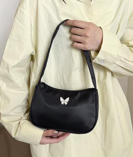 1pc Black Butterfly Handbag 
