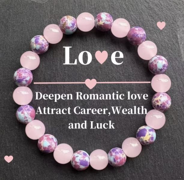 1pc Natural Pink Stone Bracelet 