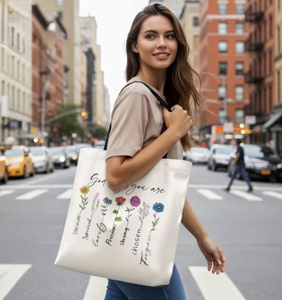 1pc Inspirational Verse Tote Bag