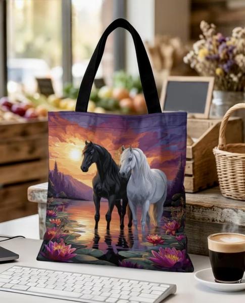 1pc Horses 🐎 Sunset Tote Bag