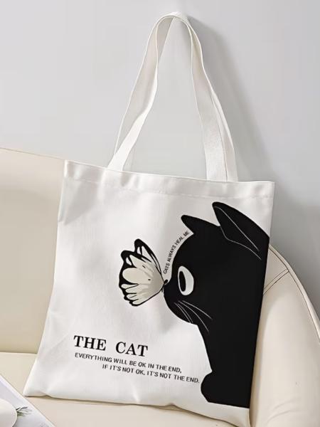 1pc Black Cat 🐈‍⬛ Tote Bag