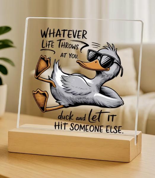 1pc Acrylic Funny Duck Plaque 