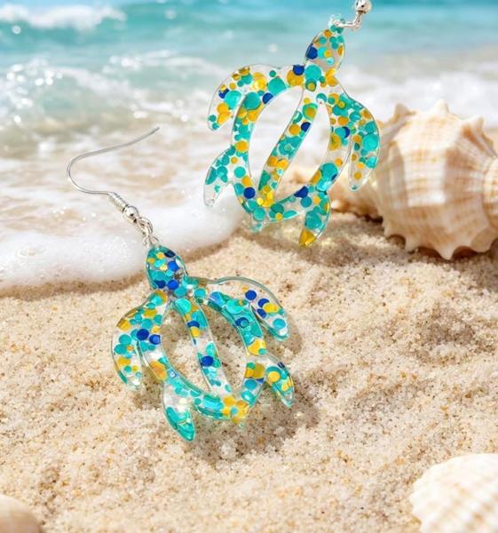 1 Pair Acrylic Turtle 🐢 Earrings 