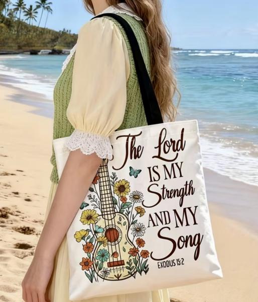 1pc “The Lord Is My Strength “ Tote Bag