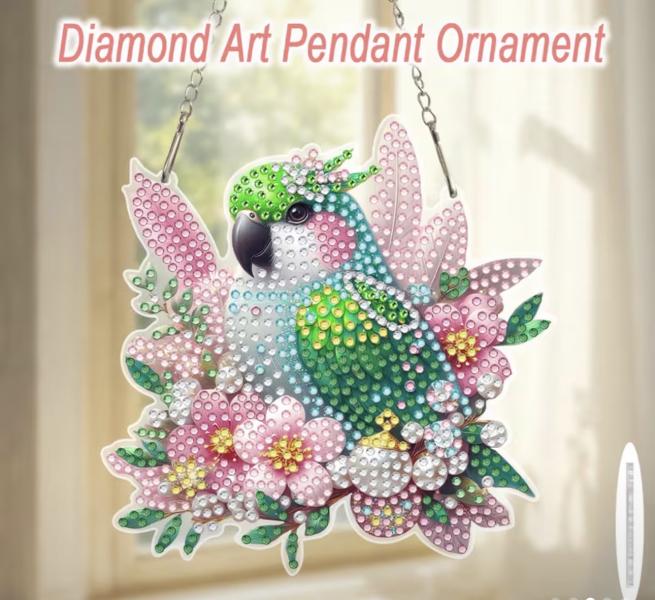 5D Diamond Art  Sun-catcher Kit ~ Parrot