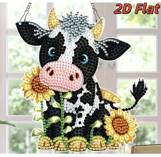 5D Diamond Art  Sun-catcher Kit ~ Cow