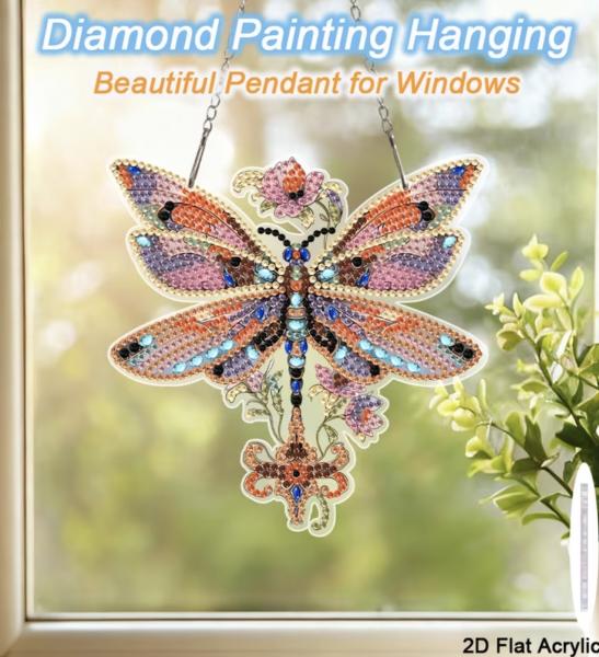 5D Diamond Art  Sun-catcher Kit ~ Dragonfly 