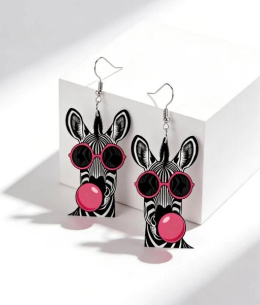 1 Pair Zebra 🦓 Blowing Bubbles 🫧 Earrings 