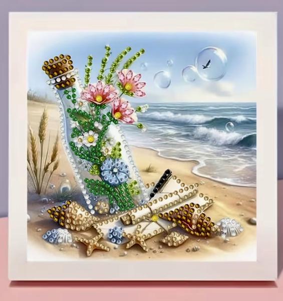 5D Diamond Art Painting Kit ~ Beach Message 