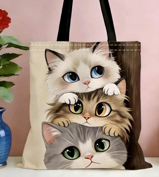 Tabby Stacked Cat Tote Bag