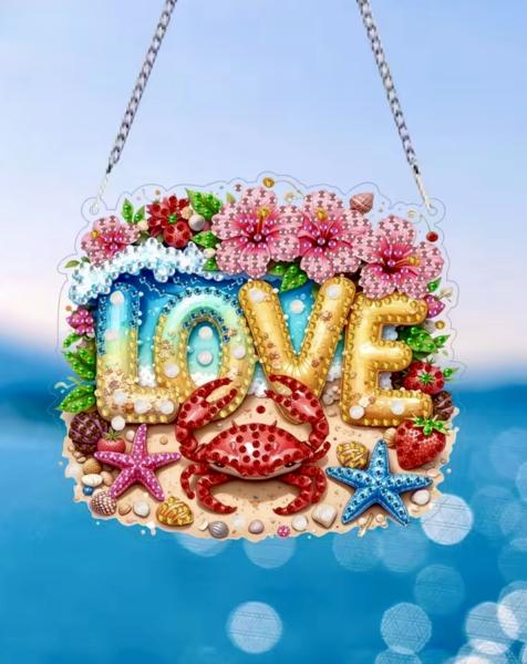 5D Diamond Art  Sun-catcher Kit ~ Crab 🦀 Love