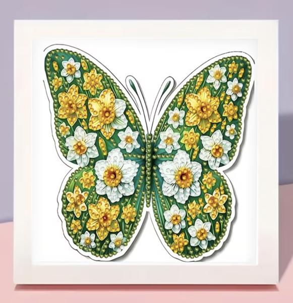 5D Diamond Art Painting Kit ~ Flower Butterfly