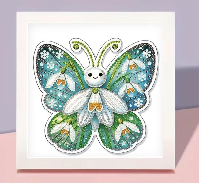 5D Diamond Art Painting Kit ~ Green Butterfly 