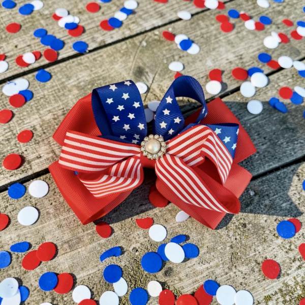 1pc Patriotic Hair Bow