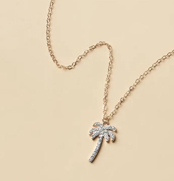 Simple Coconut Tree Pendant Necklace 