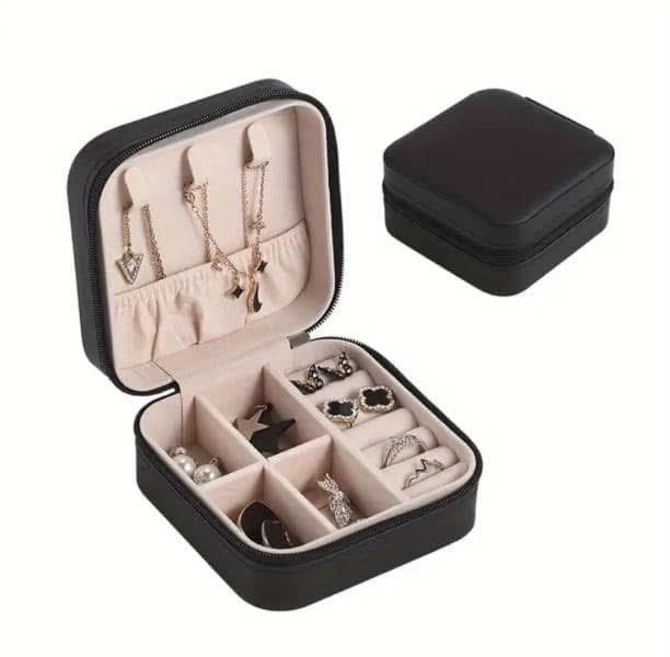 Elegant Mini Portable Black Jewelry Case